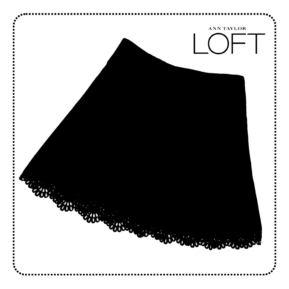 Ann Taylor Loft Lazer Cut Scalloped hem A-line Mini Skirt. 2P